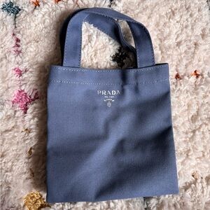 PRADA cloth canvas square tote bag.